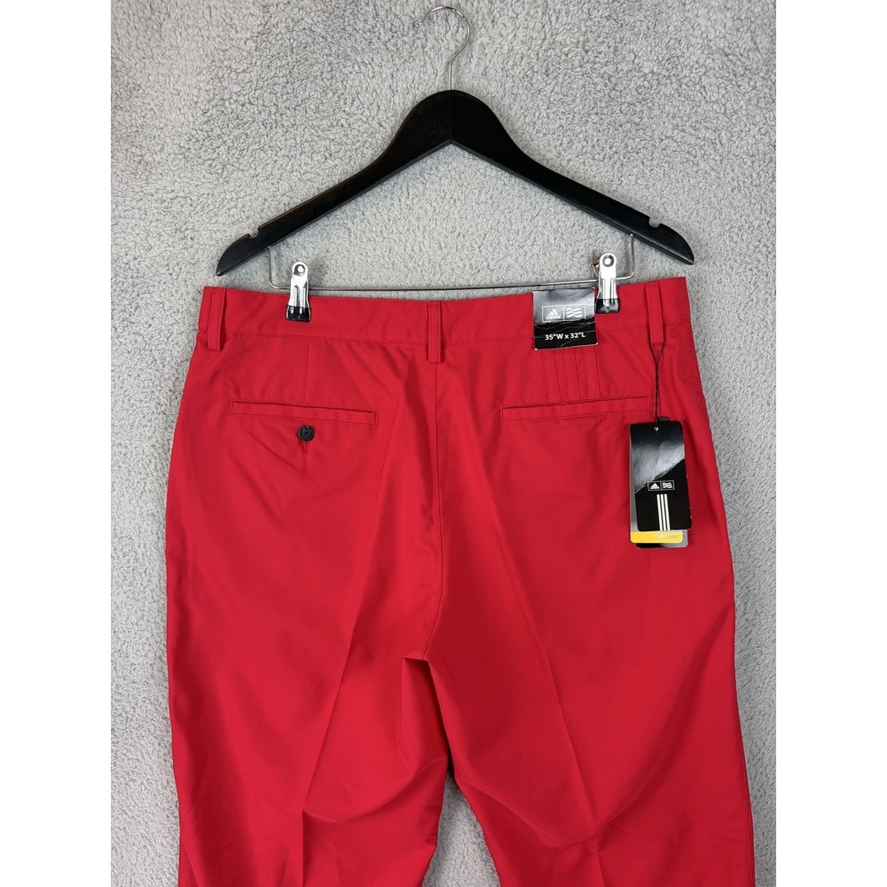 Adidas Golf Pants Mens 35x32 Red Climalite Performance Polyester Twill Mens New